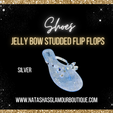 Load image into Gallery viewer, Jelly Bow Studded Flip Flops
